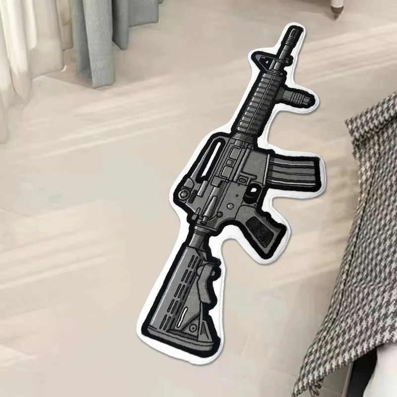 Tapis VIKAMA de style américain à motif de pistolet : antidérapant