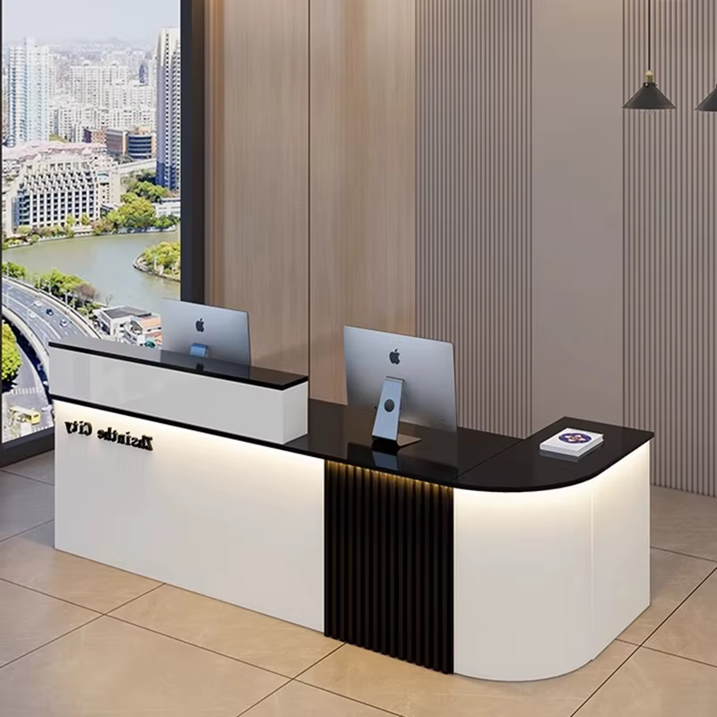 Bureau d'angle personnalisé comptoir De réception Podium petit bureau De réception bureau debout Escritorios De Computadora mobilier De bureau