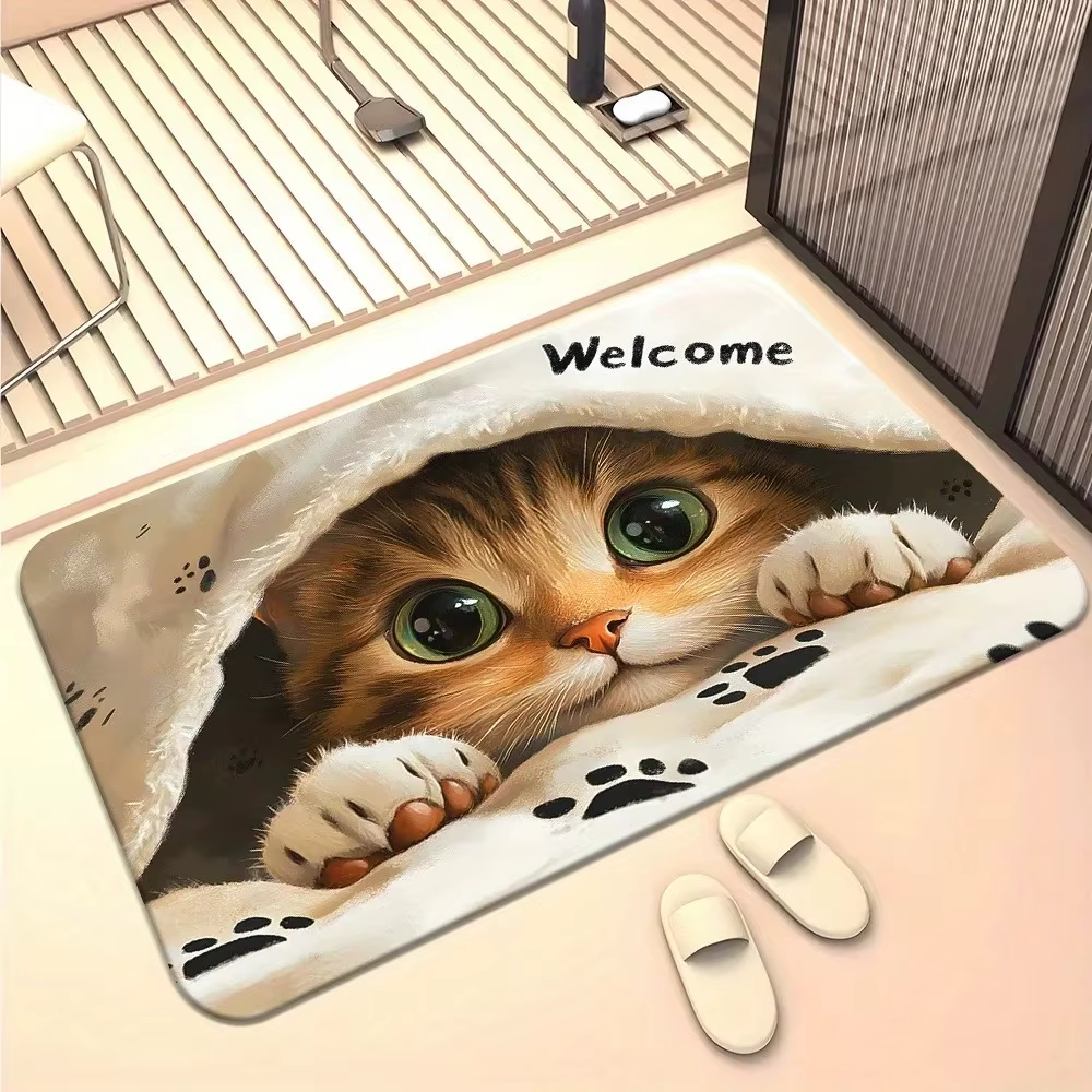 Tapis de porte à thème chaton