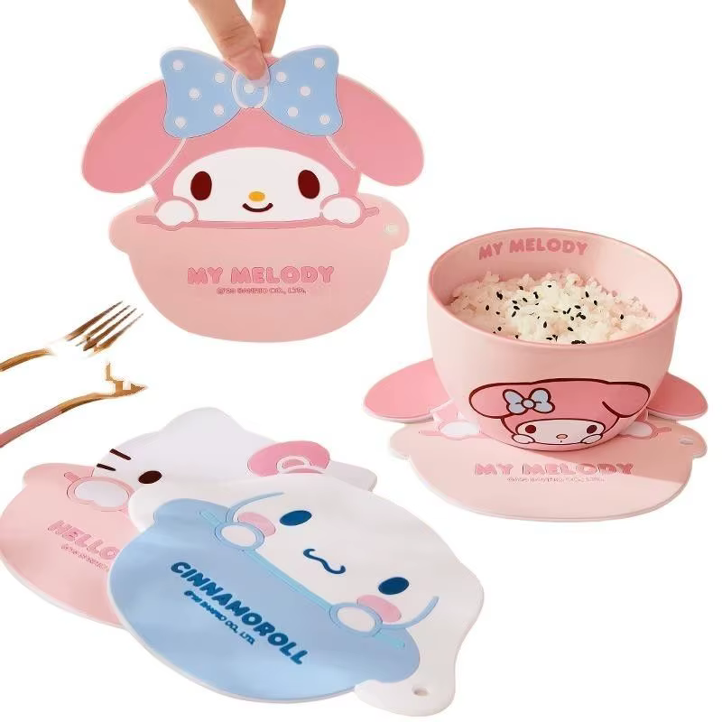 Tapis de cuisine en silicone antidérapant rose lapin Kawaii
