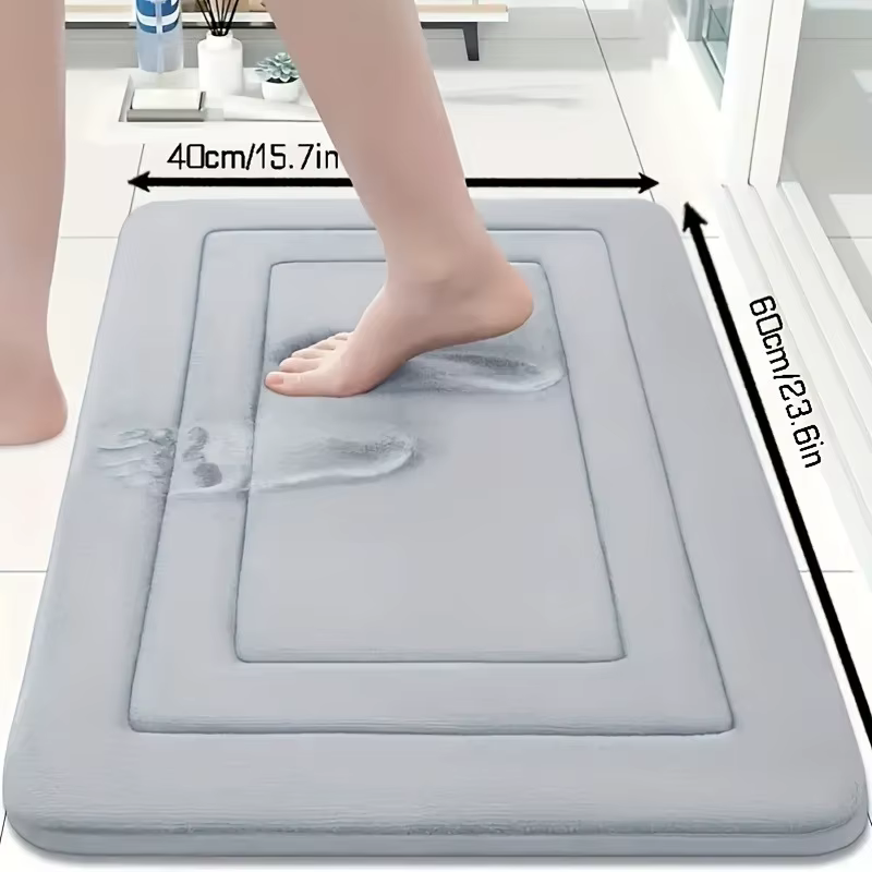1 tapis de bain absorbant et antidérapant. | Coussin sur pied confortable pour salon