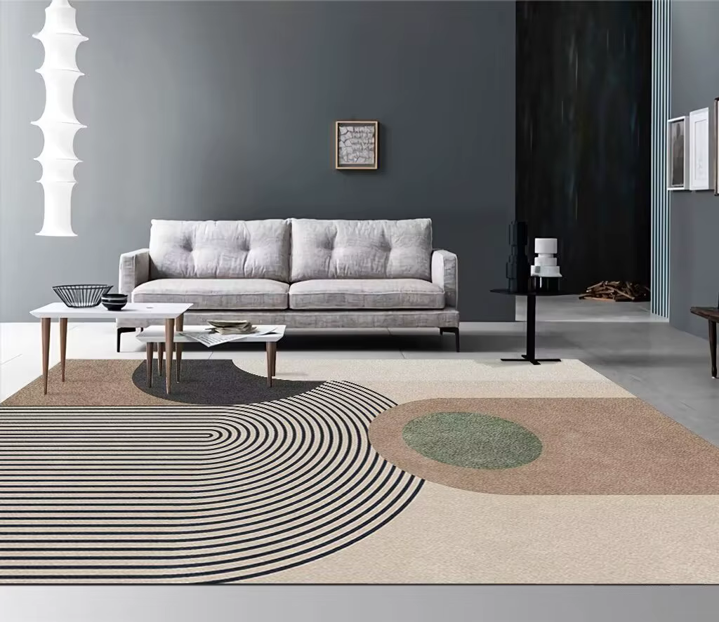 Tapis non pelucheux lavables, style simple, moderne, salon, décoration d'intérieur, chambre à coucher, chevet, sol, porte d'entrée, polymères