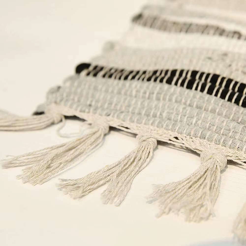Tapis et tapis à pampilles rétro en tissu de coton