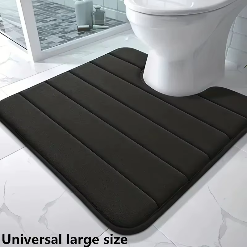 Tapis de toilette en forme de U en mousse à mémoire de forme