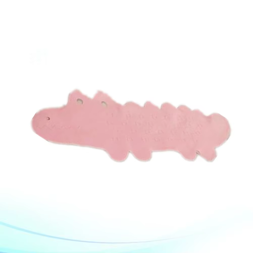 Tapis de bain antidérapant dessin animé Alligator rose Premium Tpr ventouses poignée ferme