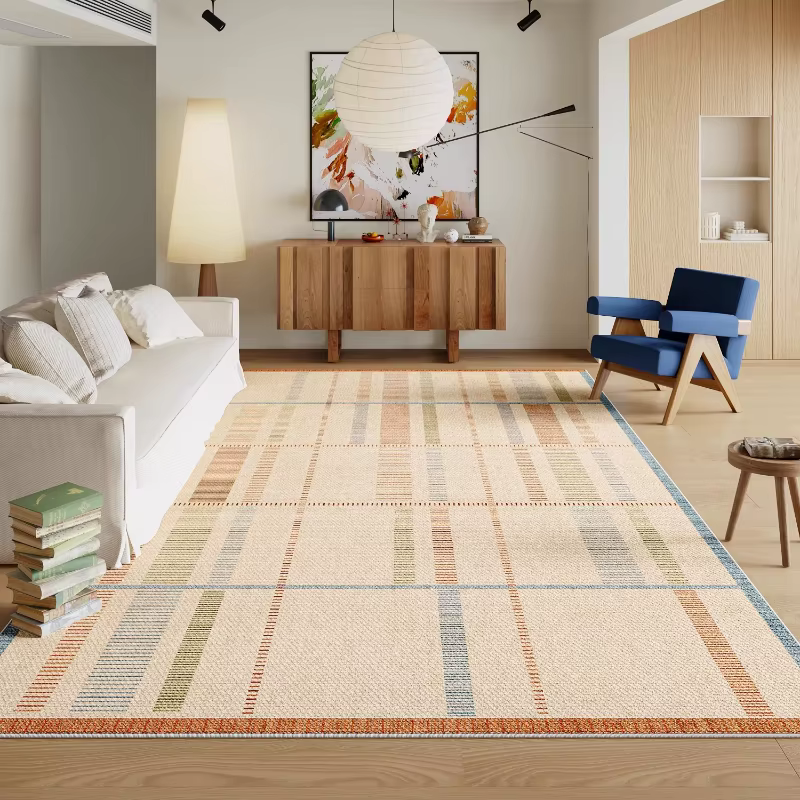 Tapis en peluche couleur Dopamine pour décoration de chambre à coucher
