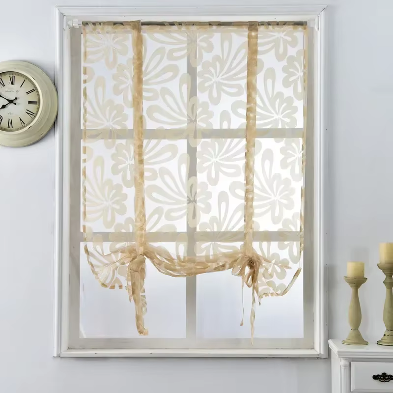 Rideaux courts de cuisine en jacquard