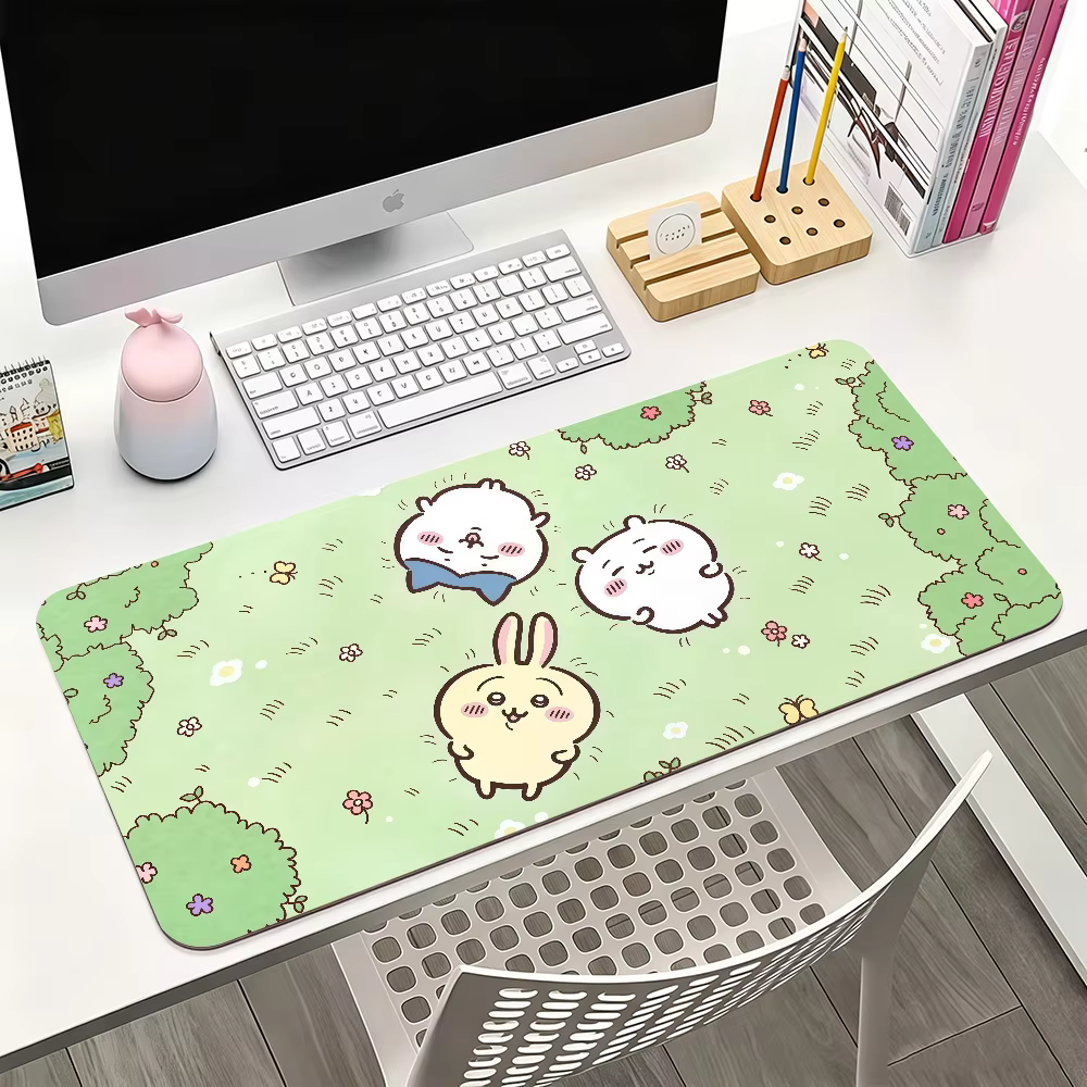 Tapis de souris Cartoon C-Chiikawa pour le bureau, les jeux et les claviers, antidérapant, grand format, imperméable
