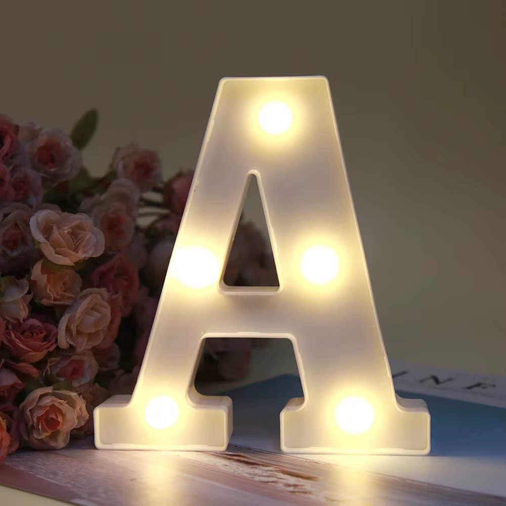 Lettres décoratives Alphabet lettre LED lumières lumineux numéro lampe décoration batterie veilleuse fête bébé chambre décoration