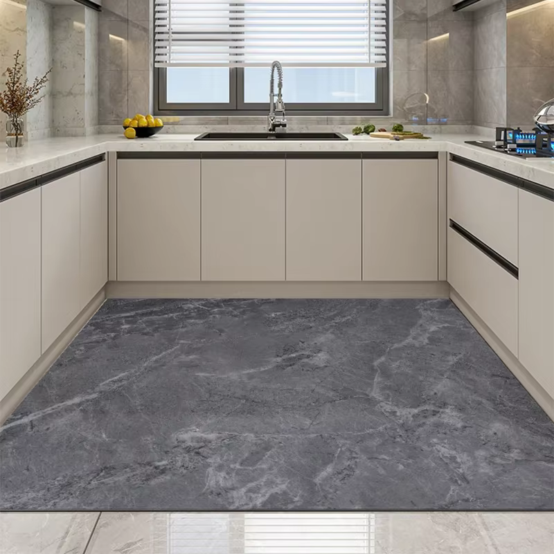 Tapis de sol en marbre de cuisine