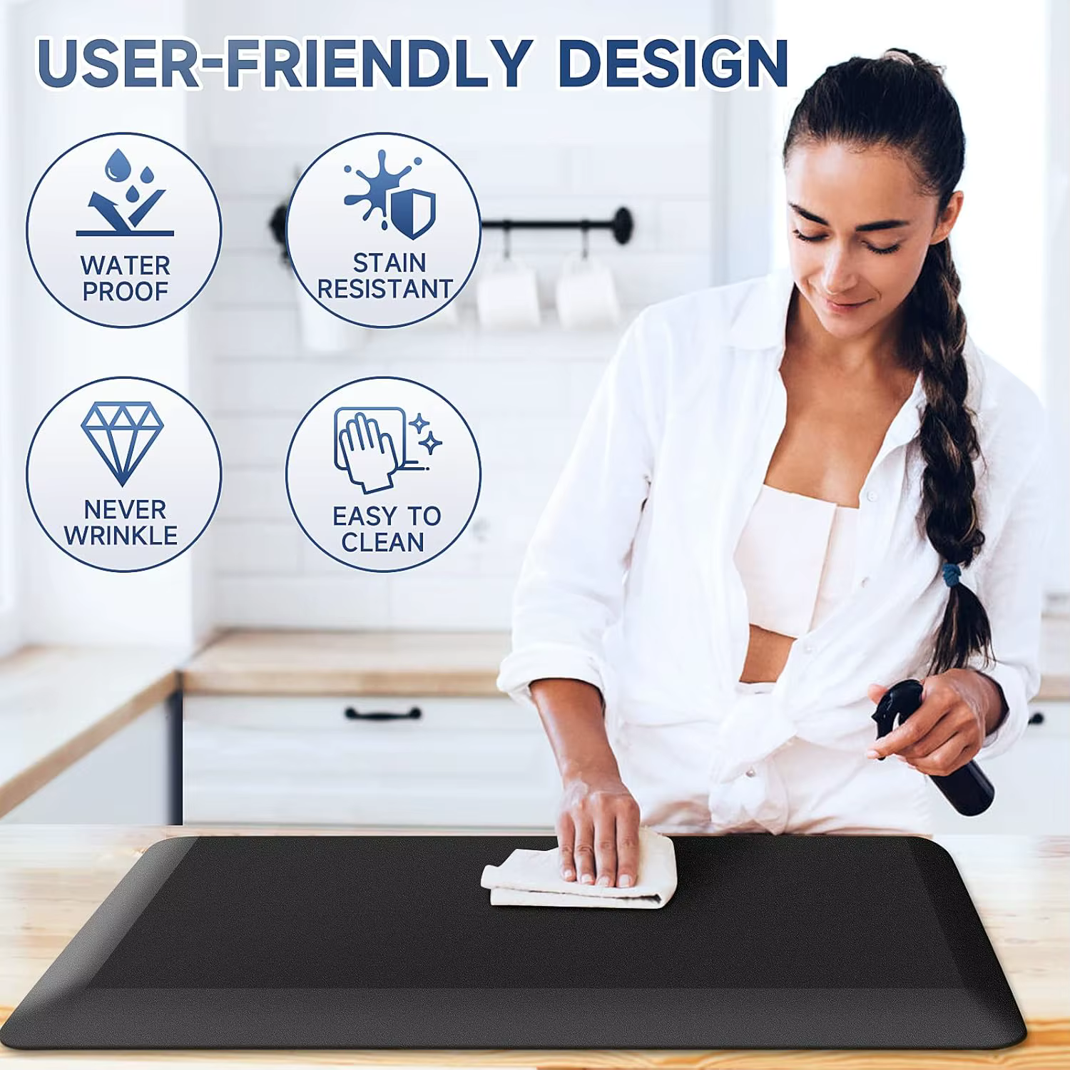 Tapis de cuisine épais de 4/5 pouces pour sol
