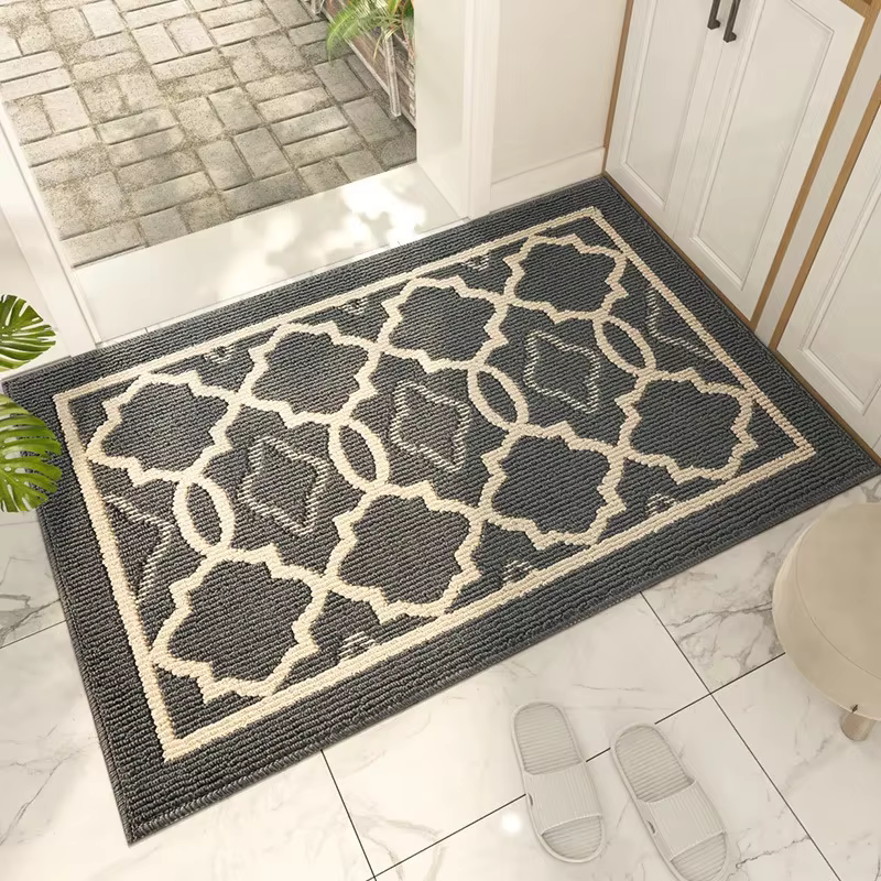 Tapis de porte de Style européen, motif géométrique classique, anti-poussière, tapis de pied, antidérapant, résistant à l'usure, pour l'extérieur