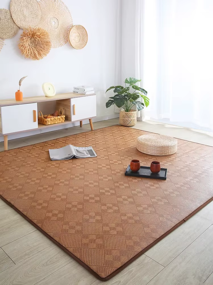 Tapis de tatami en rotin de bambou pour chambre à coucher