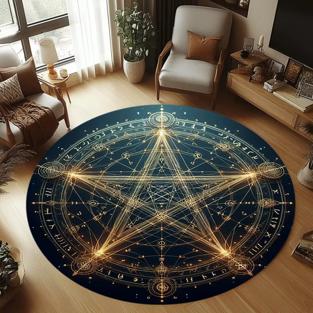 Tapis circulaire magique mystique