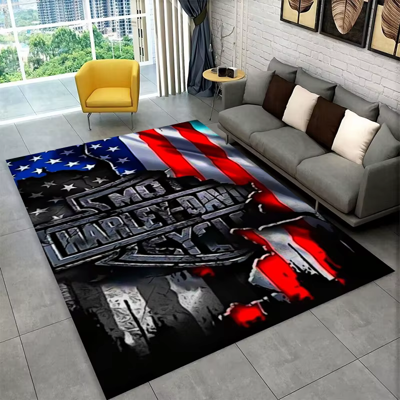 Tapis antidérapant rétro H-Harleys Racing Moto pour salon