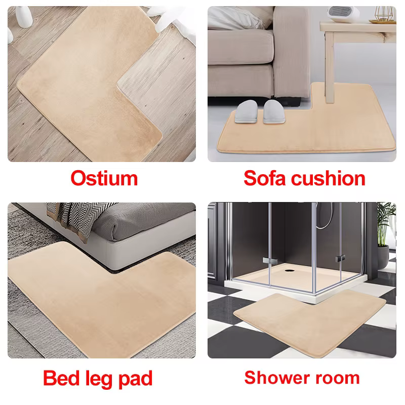 Tapis de bain en forme de L