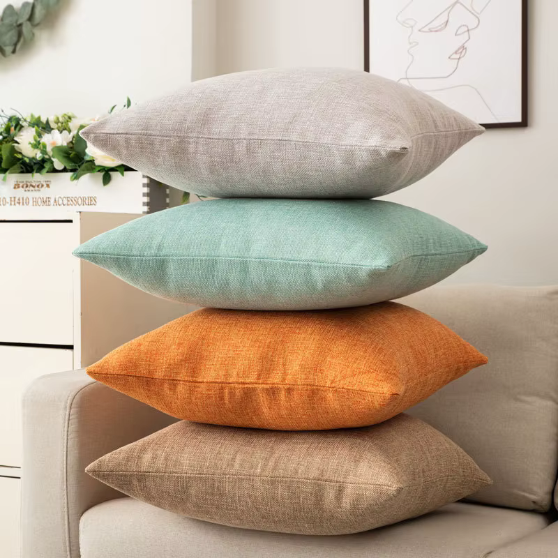 Coussin canapé coussin couleur salon moderne simple housse de coussin (sans noyau)