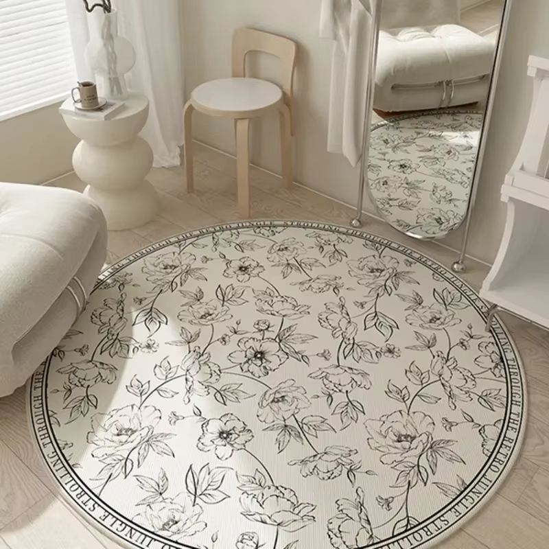Tapis rond décoration de salon chaise d'étude