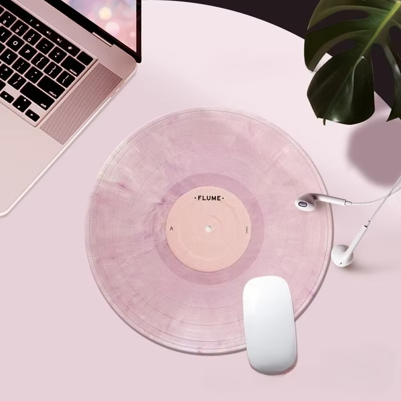 Tapis de souris rond rose pour filles, haut niveau d'apparence, petit tapis de bureau créatif, tapis de souris coulissant, accessoires de bureau Kawaii