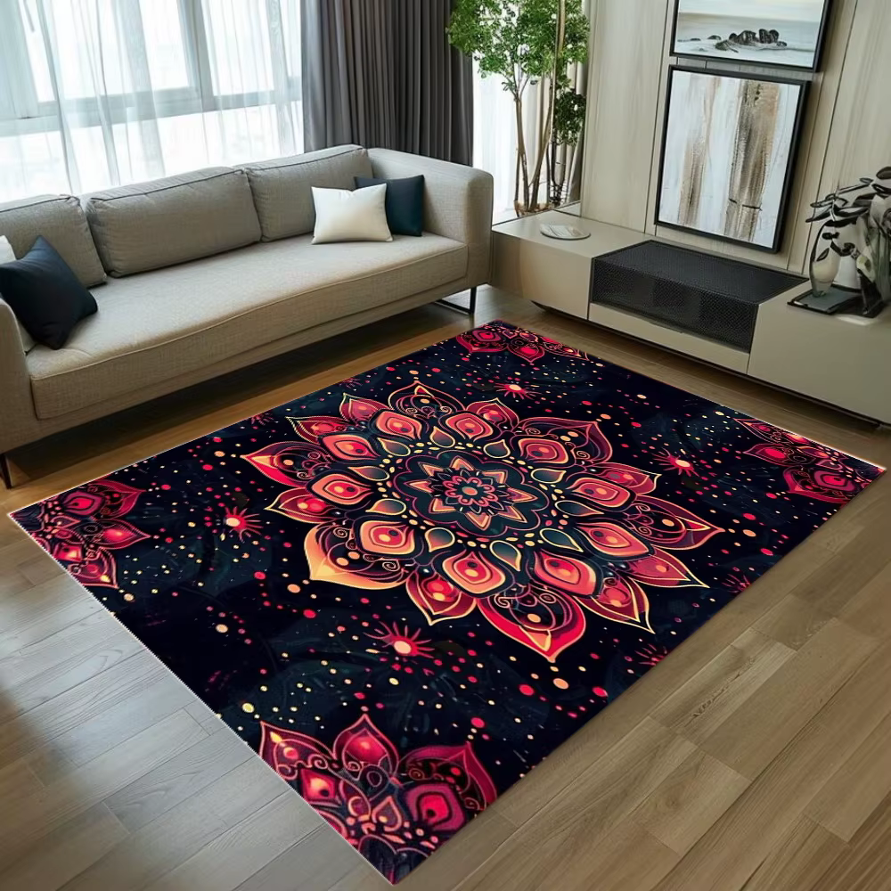Tapis Mandala Bohème Coloré Imprimé en 3D
