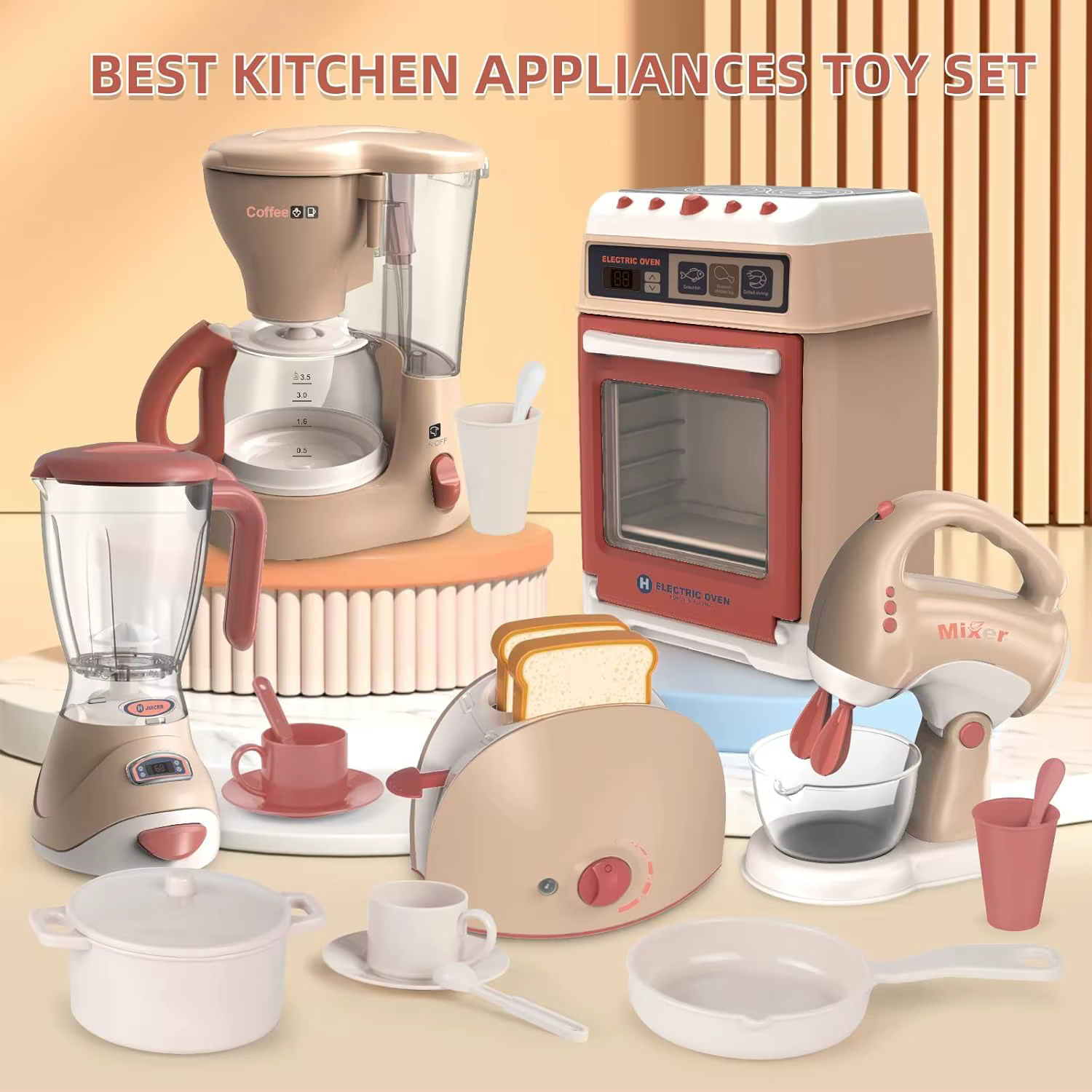 Enfants semblant jouer jouet cuisine appareils ménagers Playset presse-agrumes mélangeur vide grille-pain ensemble ménage jouets éducatifs pour enfant cadeaux