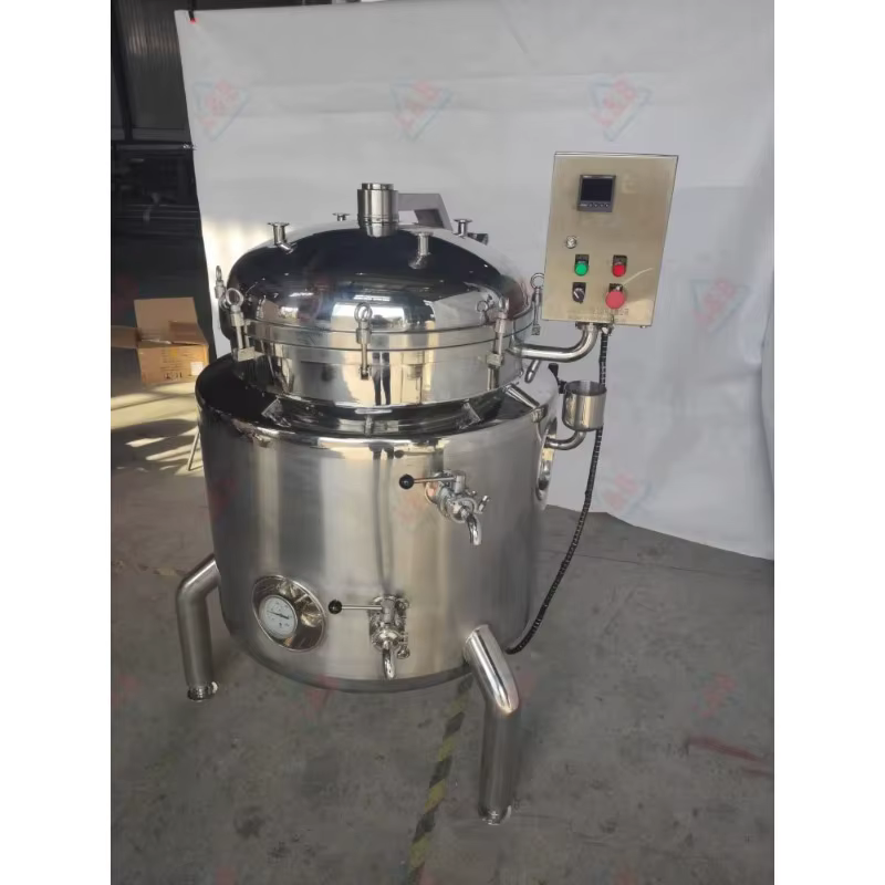 Marmite à vapeur personnalisée en acier inoxydable, chauffage à la vapeur, 200l, Machine de cuisson à pression de haricots de soja avec panier de cuisson