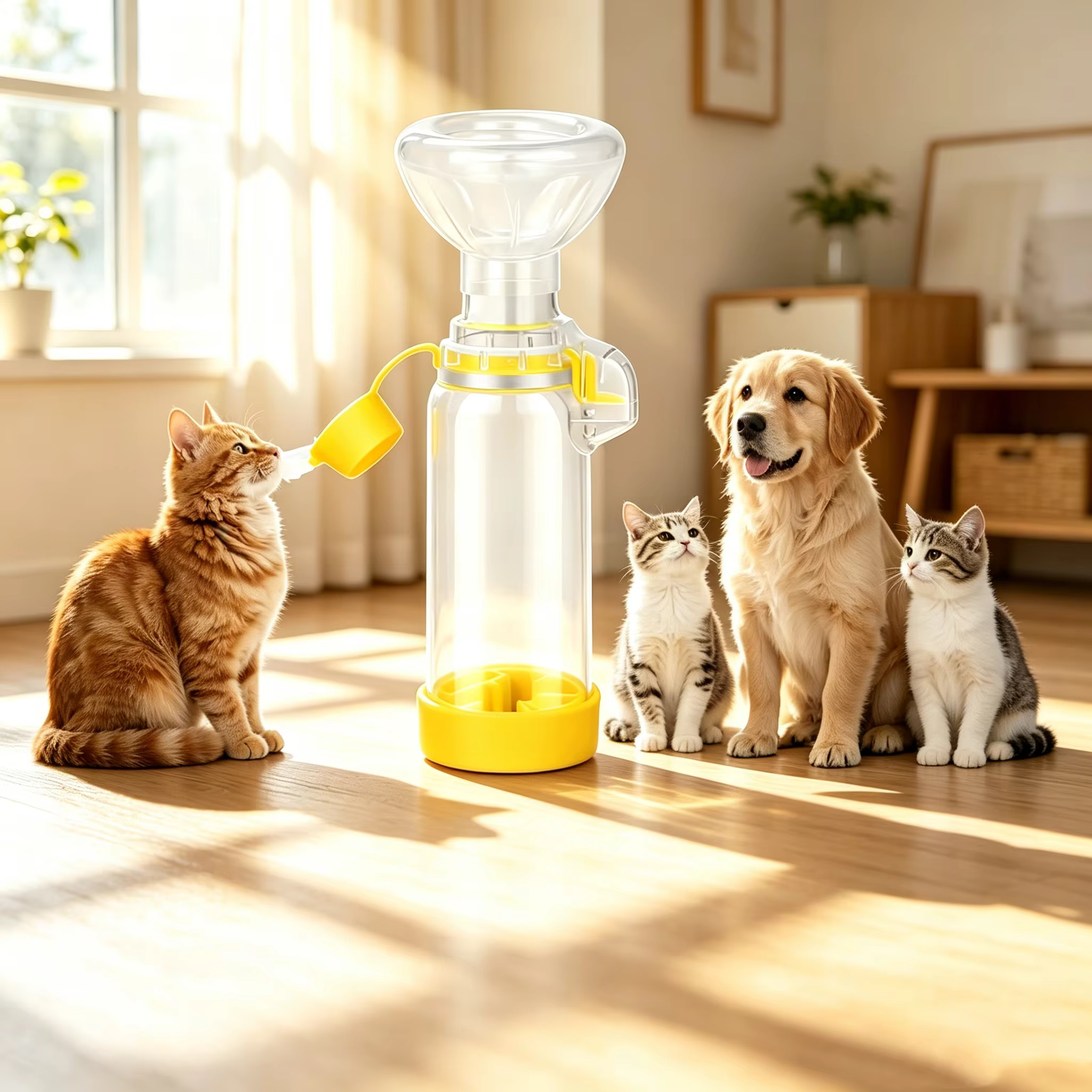 Chambre d'inhalation pour animaux de compagnie avec masque souple, dispositif d'aide respiratoire portable pour chats et chiens, inhalateur universel pour animaux