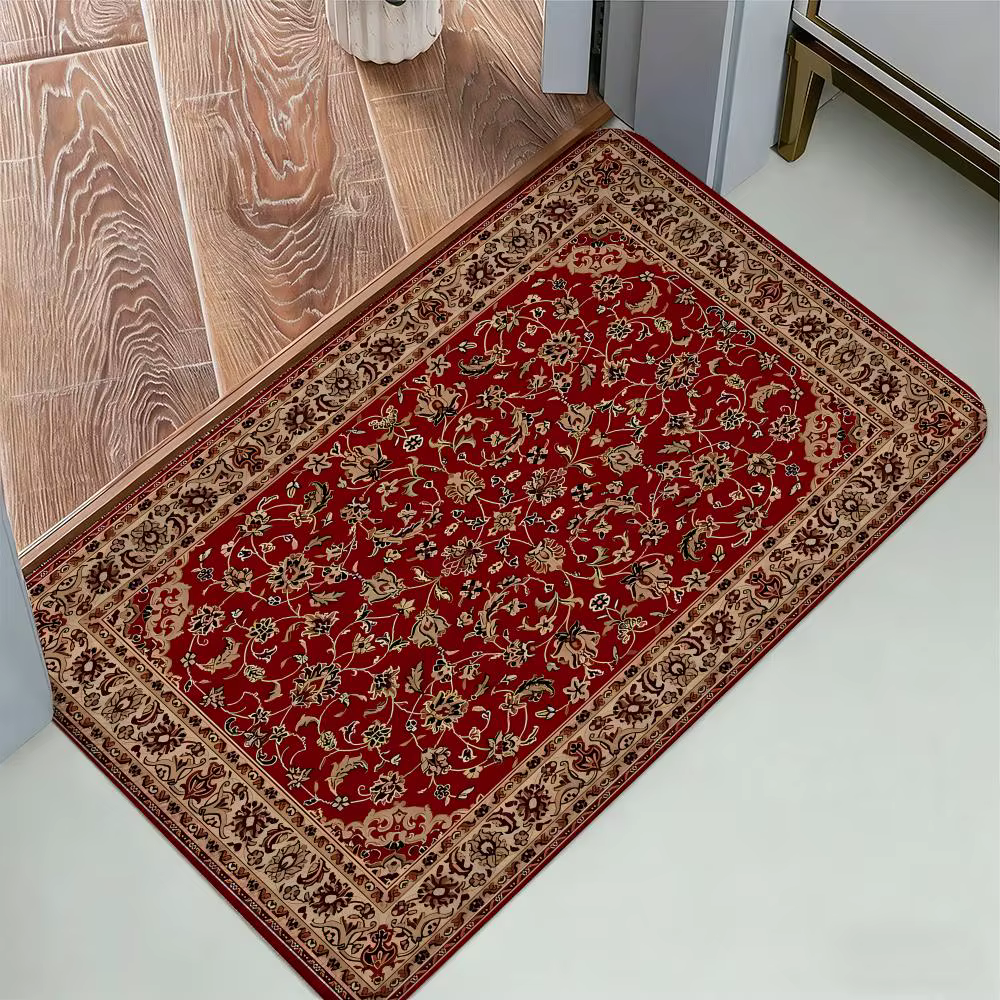 Tapis persan rouge mystérieux