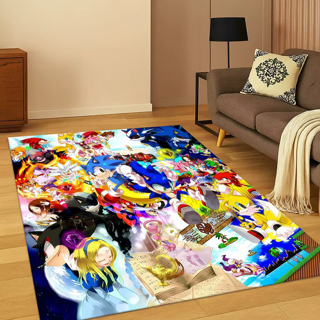 Tapis de jeu de dessin animé s-sonique 3D