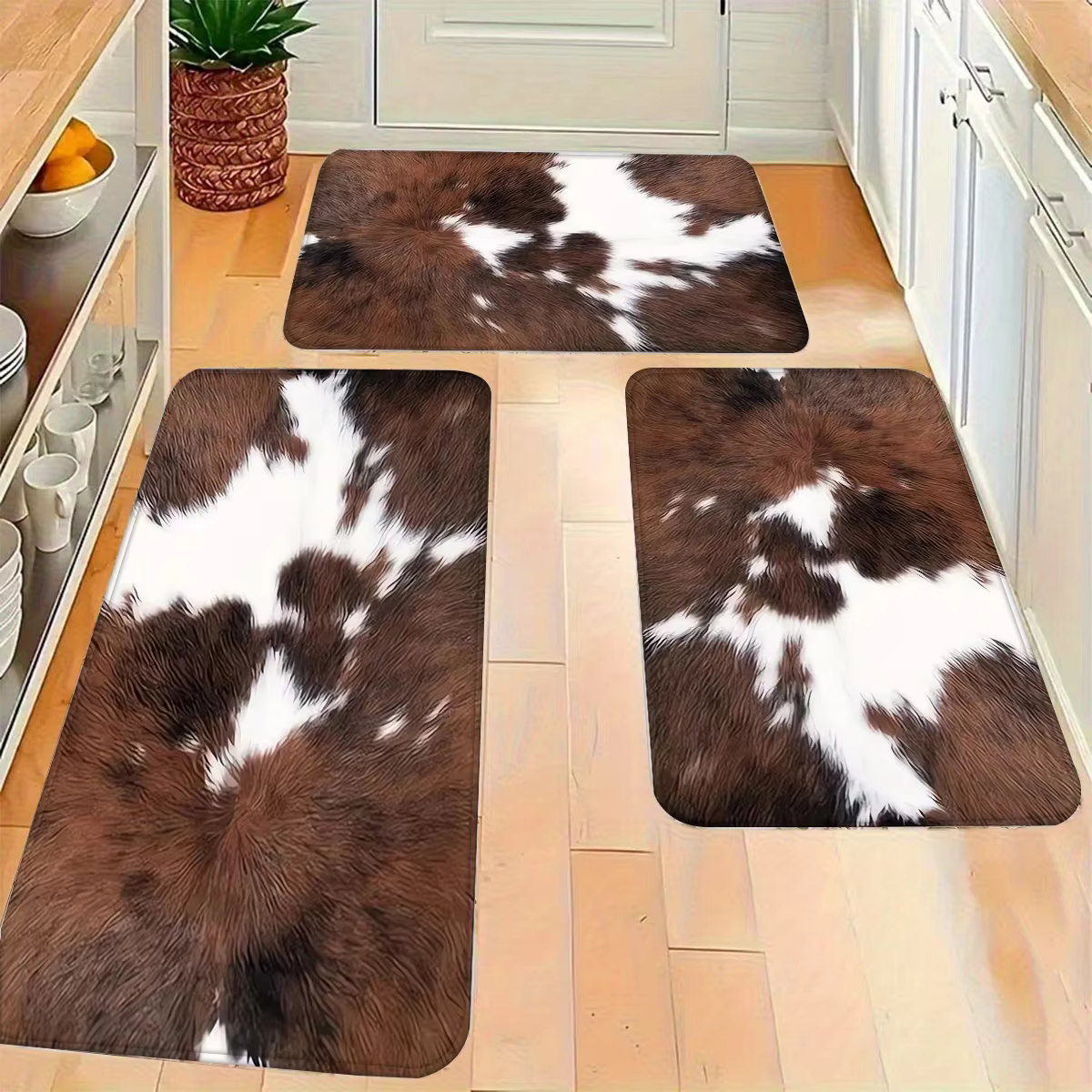 Tapis de cuisine en cuir de vachette pour chambre