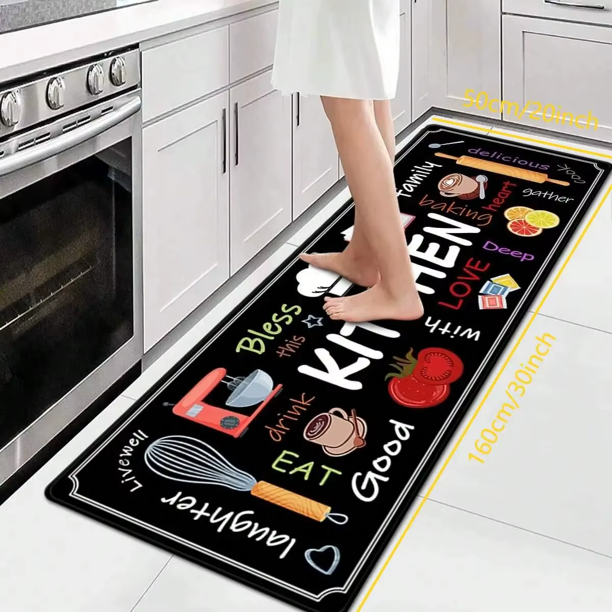 VIKAMA Tapis de sol imprimés de cuisine