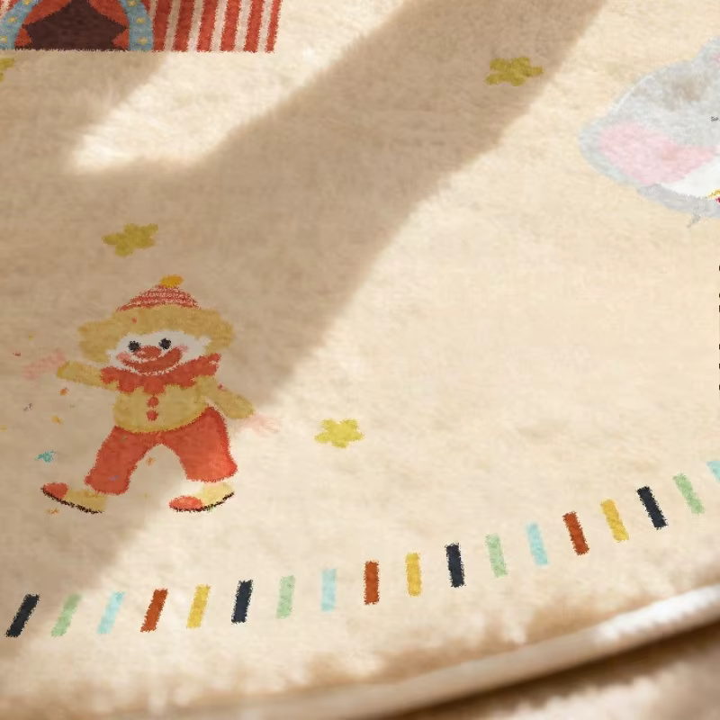 Tapis rond à motif de dessin animé pour décoration de chambre à coucher