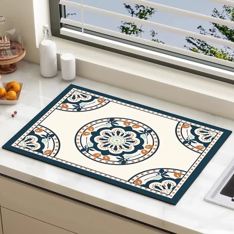Tapis d'évier de cuisine vintage marocain Mandala VIKAMA