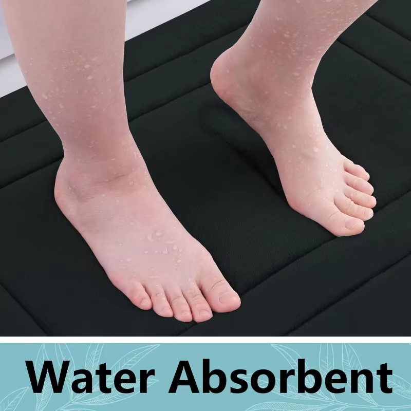 1 tapis de bain absorbant et antidérapant. | Coussin sur pied confortable pour salon