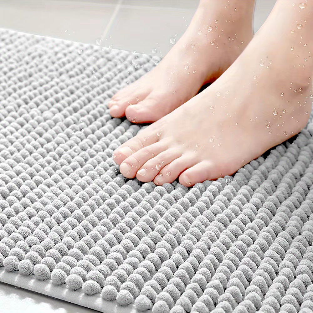 Tapis de bain en Chenille en forme de L
