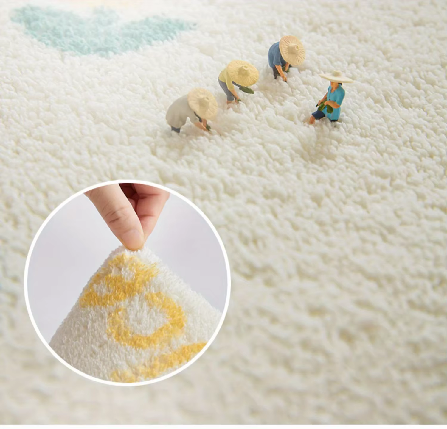 Tapis de sol en peluche à fleurs