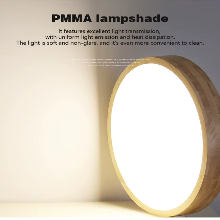 Plafonnier LED en bois massif nordique