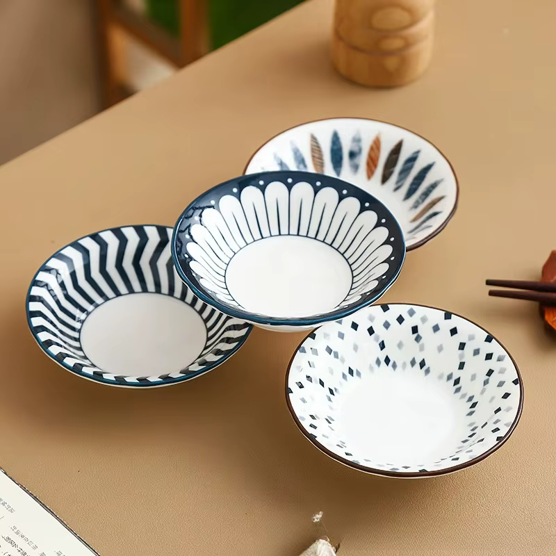 Petit plat à Dessert en céramique de Style japonais, Mini assiette à tremper la Sauce soja, vaisselle créative pour la maison, assiette à dîner, nouveau