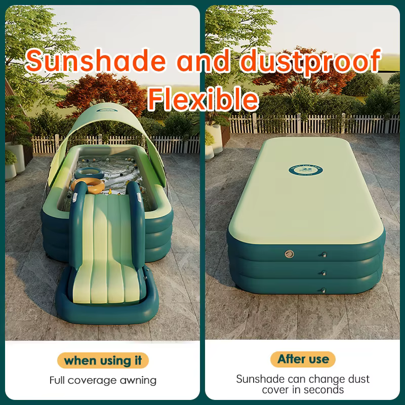 Grande piscine gonflable d'été pour la famille, avec toboggan, jouets gonflables, jeu d'eau, jeux de plein air, piscine pour bébé