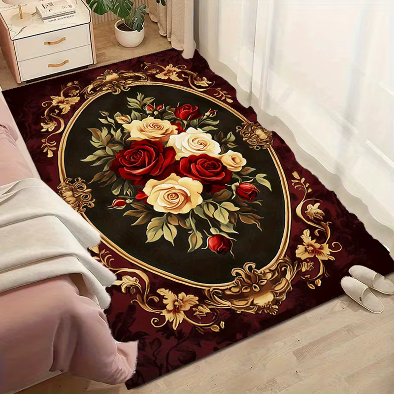 Tapis de sol de luxe à fleurs rétro