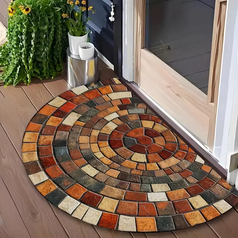 VIKAMA Tapis de bienvenue rétro américain – Convient aux halls d'entrée, aux balcons, antidérapant et absorbant l'eau, décoration de la maison
