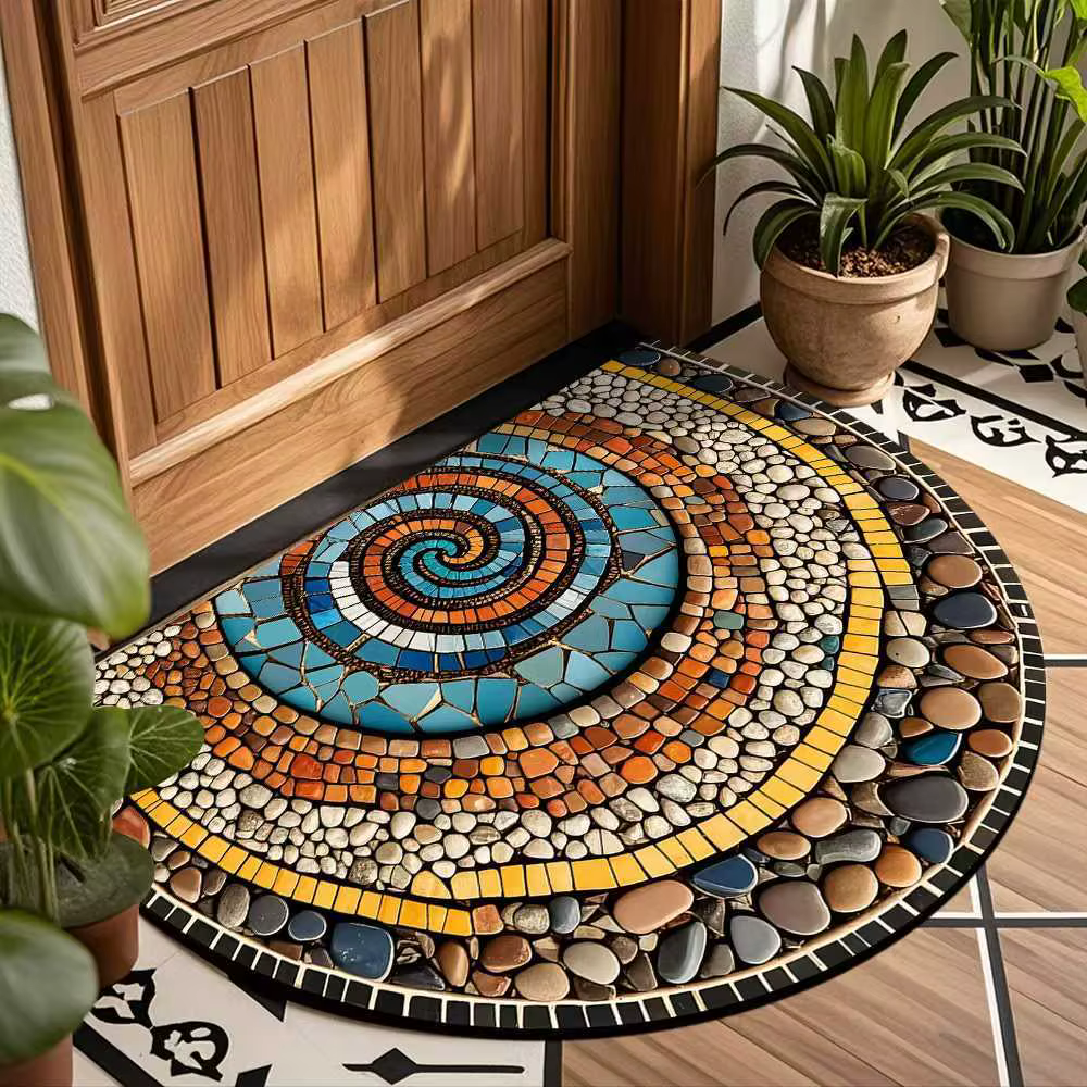 VIKAMA – tapis demi-cercle en pierre Vintage