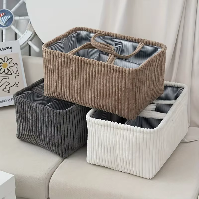 Grand panier de rangement bohème