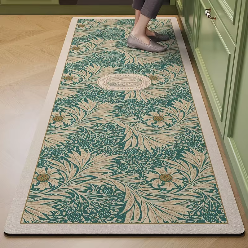 Tapis de sol de cuisine en cuir PVC