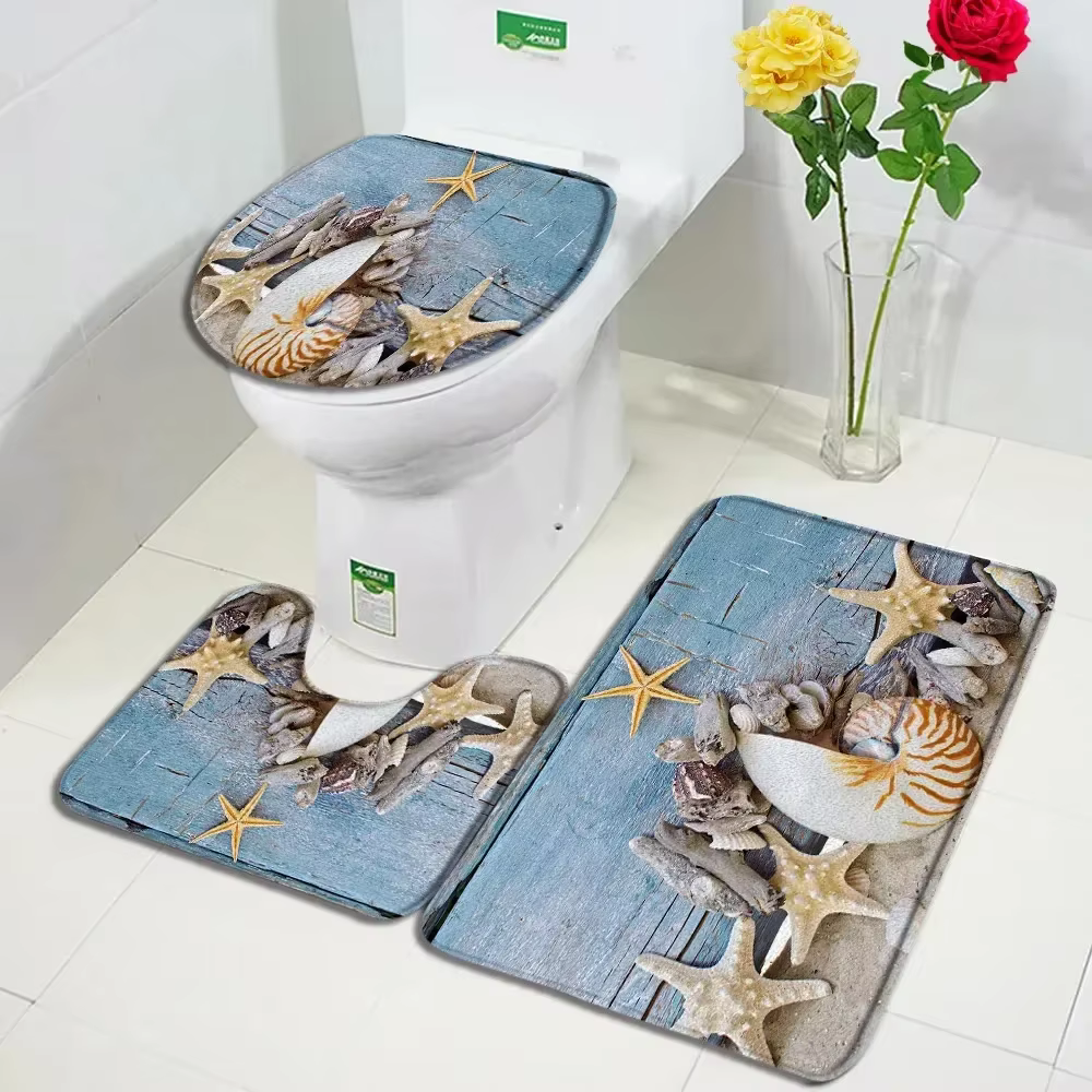 Ensembles de tapis de bain en marbre abstrait