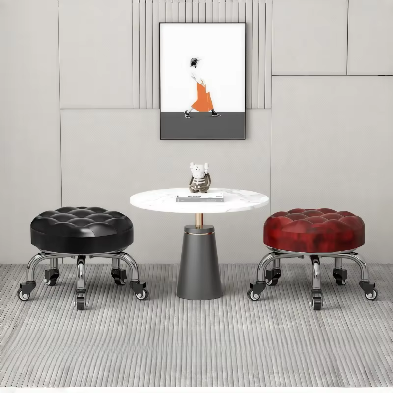 Tabouret polyvalent domestique avec roulettes, siège rotatif pour manucure et pédicure, couture et enfants, tabouret d'apprentissage pour la marche des bébés