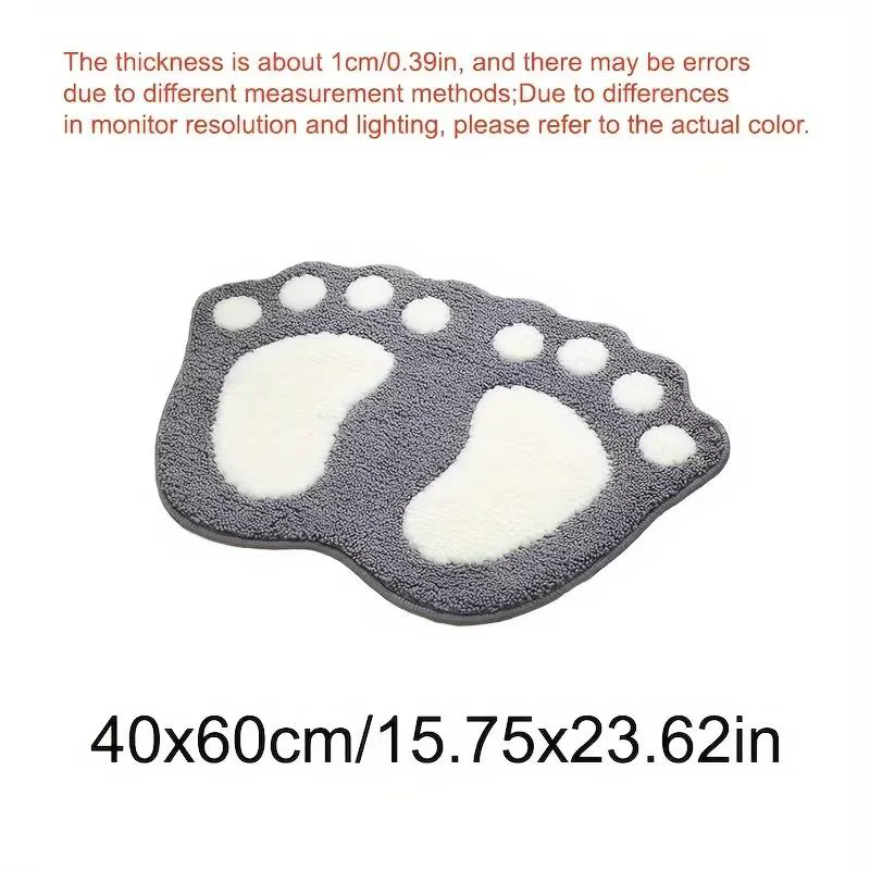 Tapis de bain à gros pieds avec empreintes mignonnes