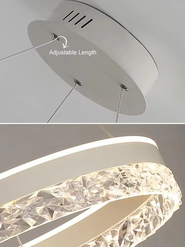 Lampe à suspension en cristal pour chambre à coucher