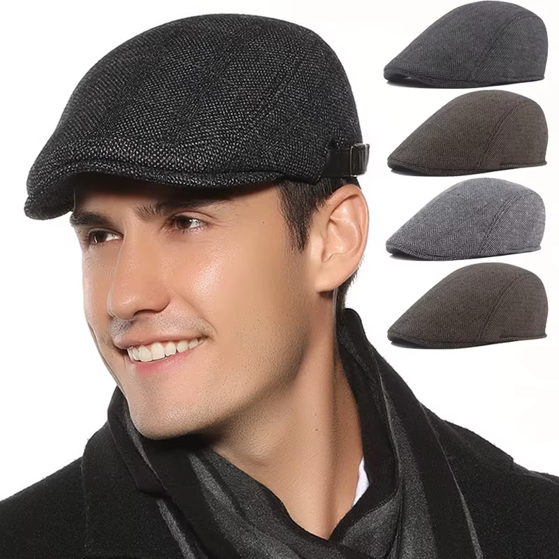 Bérets de mode hommes de haute qualité automne hiver laine chapeau à chevrons casquette plate classique artiste peintre chapeau mâle béret casquettes Gorras