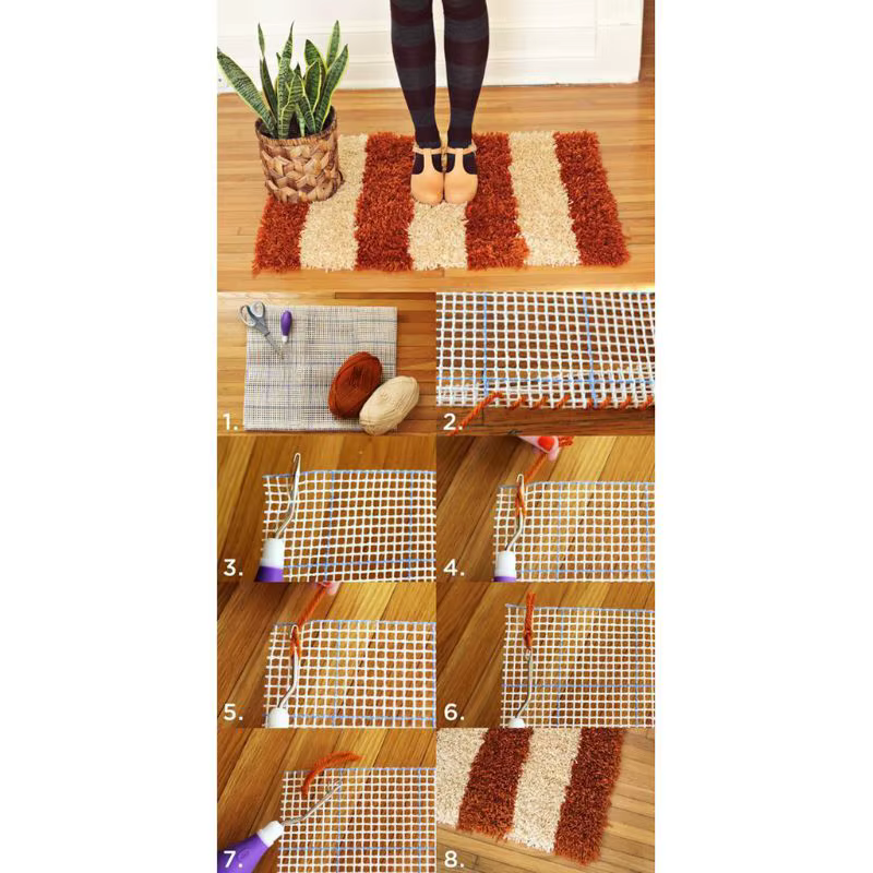 Toile de maille d'accrochage de tapis vierge